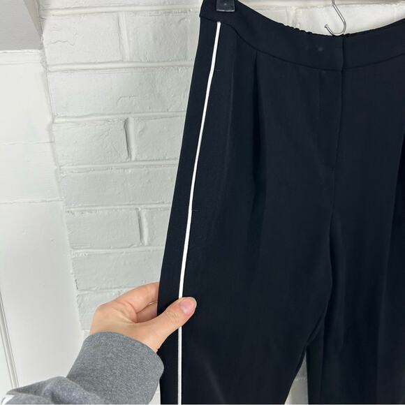 Topshop Black Stripe Trouser Pants Size 2 - Picture 7 of 11